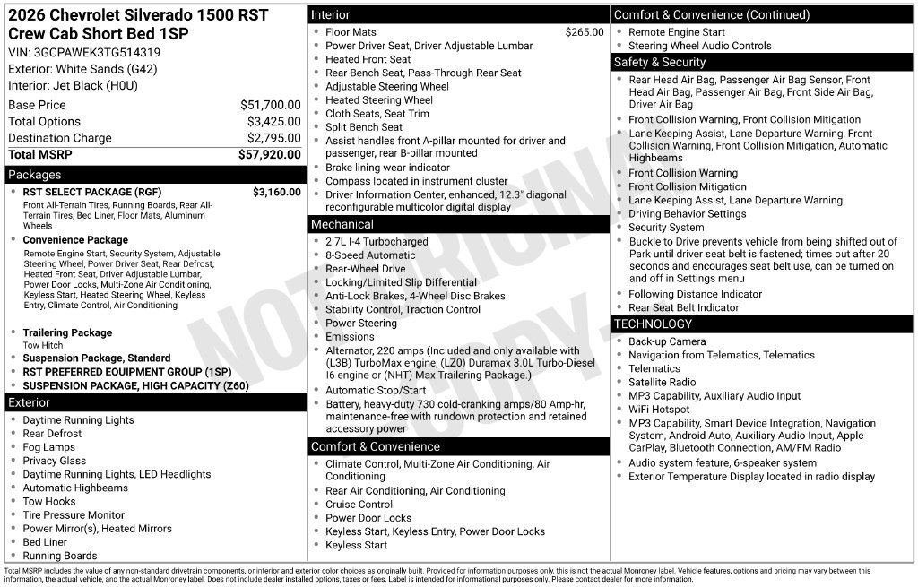 New 2026 Chevrolet Silverado 1500 RST w/ RST Select Package RWD image 31