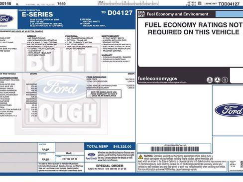 New 2026 Ford E-350 and Econoline 350 Super Duty w/ Power Equipment Group RWD image 8