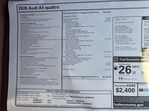 New 2026 Audi A5 2.0T Premium Plus AWD/4WD image 33