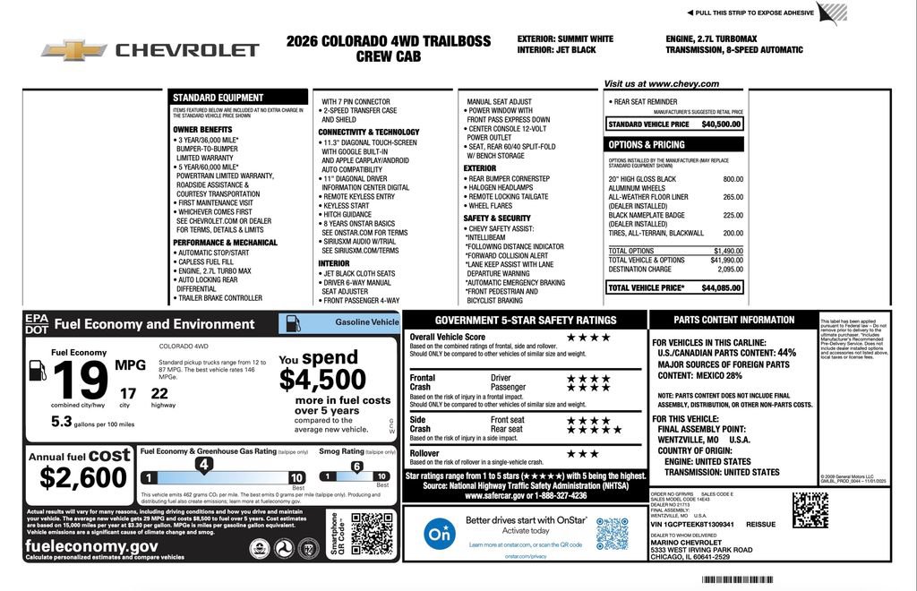 New 2026 Chevrolet Colorado Trail Boss AWD/4WD image 2