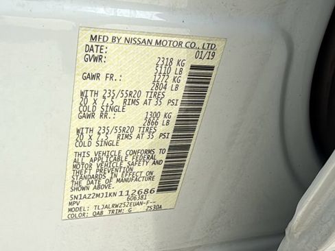 Used 2019 Nissan Murano SL w/ SL Technology Package FWD image 43