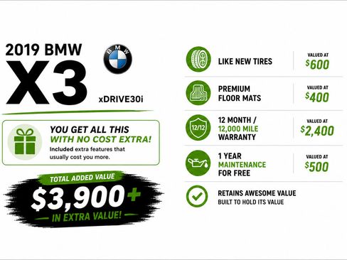Used 2019 BMW X3 xDrive30i w/ Driving Assistance Package AWD/4WD image 10