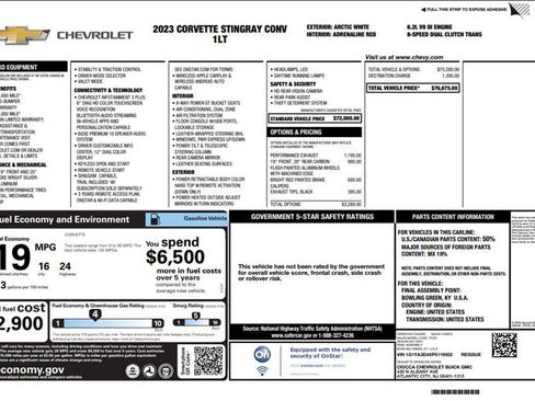 Used 2023 Chevrolet Corvette Stingray Convertible w/ 1LT RWD image 3