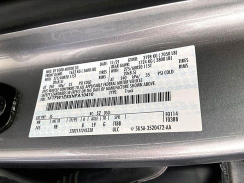 Used 2022 Ford F150 Platinum w/ Equipment Group 701A High image 8