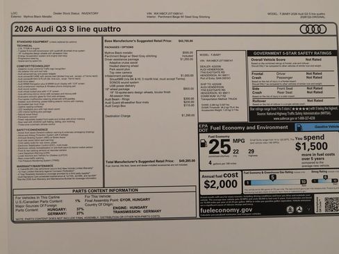New 2026 Audi Q3 quattro 2.0T AWD/4WD image 38