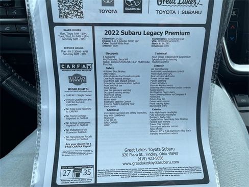 Used 2022 Subaru Legacy Premium image 27