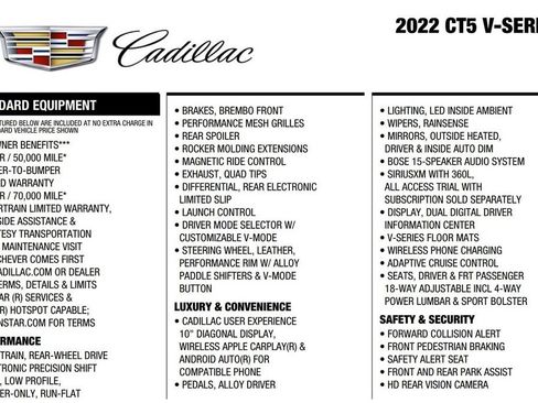 Used 2022 Cadillac CT5 V w/ Cold Weather Package RWD image 22