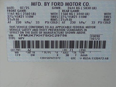 Used 2025 Ford Explorer ST-Line w/ Premium Package RWD image 26