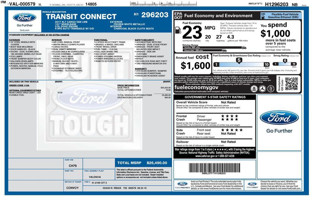Certified 2017 Ford Transit Connect XLT FWD image 35