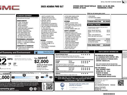 Used 2023 GMC Acadia SLT FWD image 49
