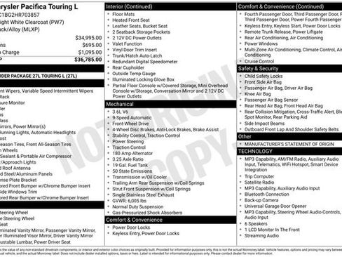 Used 2017 Chrysler Pacifica Touring-L FWD image 20