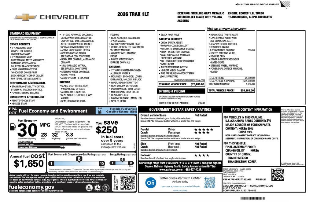 New 2026 Chevrolet Trax LT w/ Driver Confidence Package FWD image 2