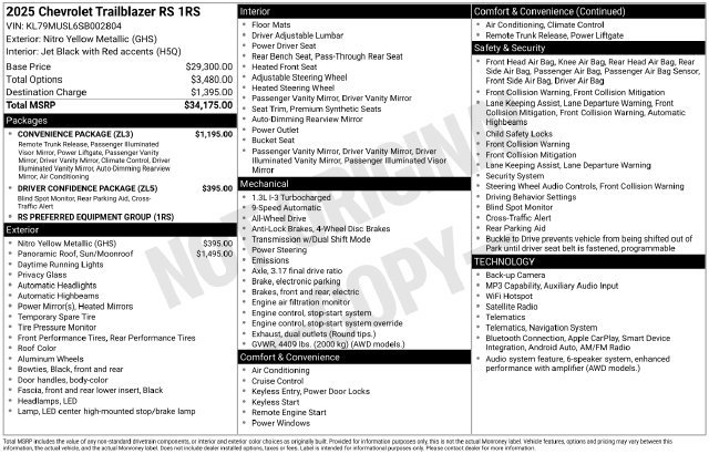 Used 2025 Chevrolet TrailBlazer RS w/ Convenience Package AWD/4WD image 22