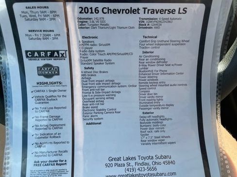 Used 2016 Chevrolet Traverse LS AWD/4WD image 27