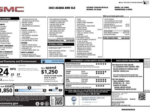 Used 2023 GMC Acadia SLE w/ Driver Convenience Package AWD/4WD image 30