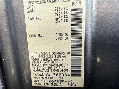 Used 2020 Nissan Maxima 3.5 S w/ Floor Mat Group image 24