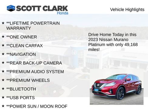Used 2023 Nissan Murano Platinum w/ Cargo Package AWD/4WD image 12