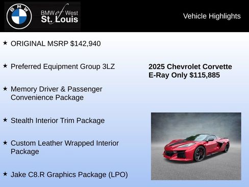 Used 2025 Chevrolet Corvette E-Ray AWD/4WD image 8