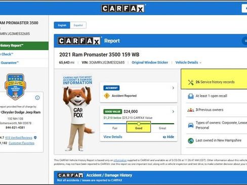 Used 2021 RAM ProMaster 3500 image 16