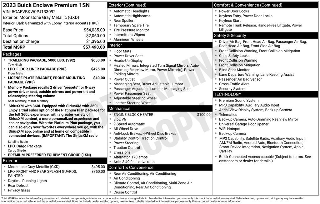 Used 2023 Buick Enclave Premium w/ Trailering Package, 5000 lbs. AWD/4WD image 4