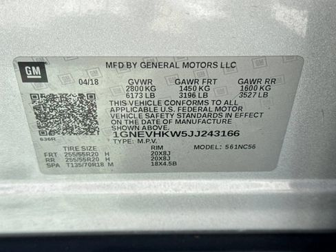Used 2018 Chevrolet Traverse LT w/ LPO, Floor Liner Package AWD/4WD image 30