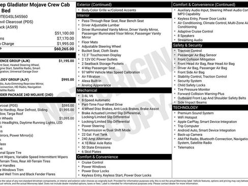 New 2025 Jeep Gladiator Mojave w/ Convenience Group image 6