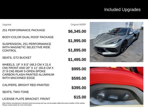 Used 2022 Chevrolet Corvette Stingray Preferred Cpe w/ Z51 Performance Package RWD image 7
