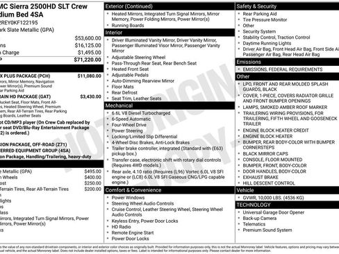 Used 2019 GMC Sierra 2500 SLT w/ Duramax Plus Package image 6