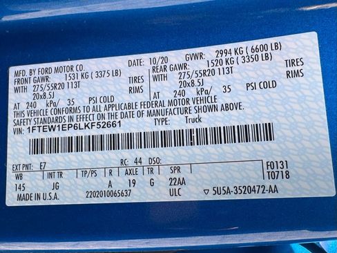 Certified 2020 Ford F150 XL w/ Equipment Group 101A Mid AWD/4WD image 21