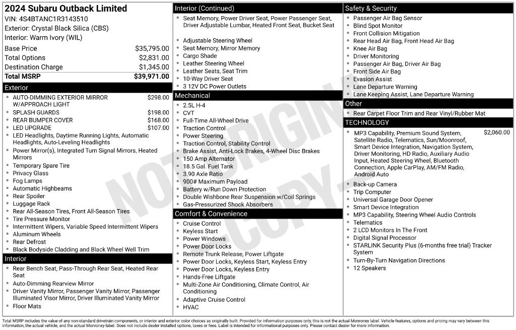 Certified 2024 Subaru Outback Limited AWD/4WD image 8