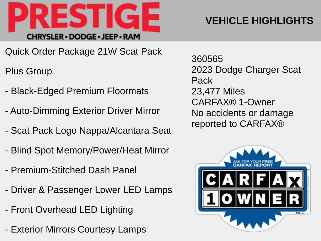 Used 2023 Dodge Charger Scat Pack w/ Plus Group RWD image 2