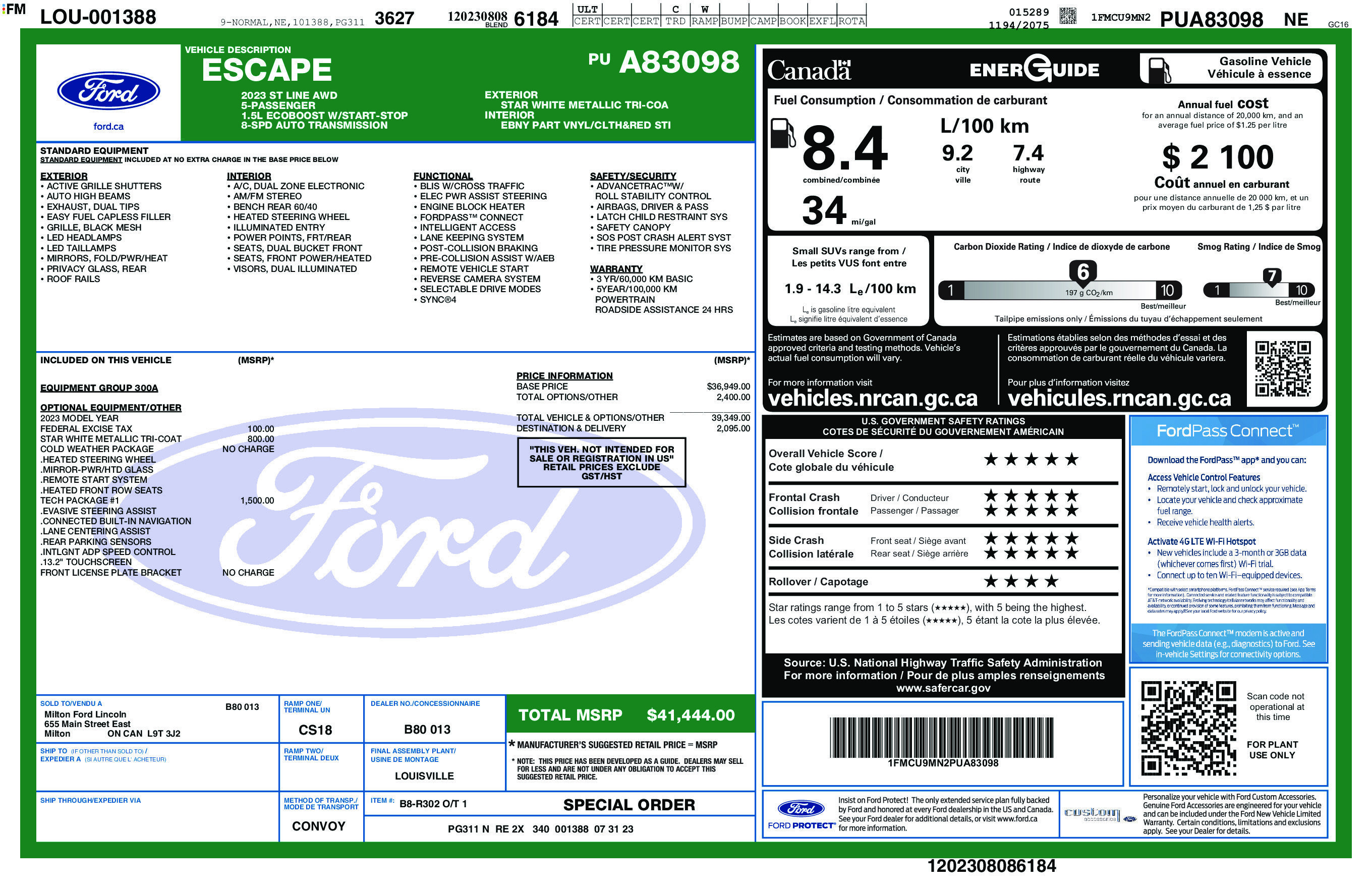 Used 2023 Ford Escape ST-Line w/ Tech Pack #1 AWD/4WD image 2