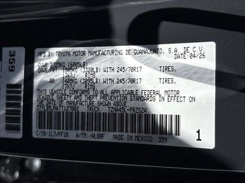 New 2026 Toyota Tacoma SR5 AWD/4WD image 20