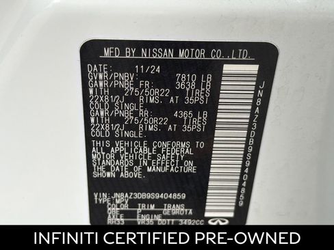 Certified 2025 INFINITI QX80 Sensory AWD/4WD image 26