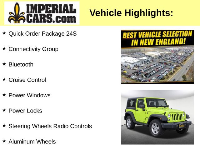 Used 2016 Jeep Wrangler Sport w/ Quick Order Package 24S AWD/4WD image 8