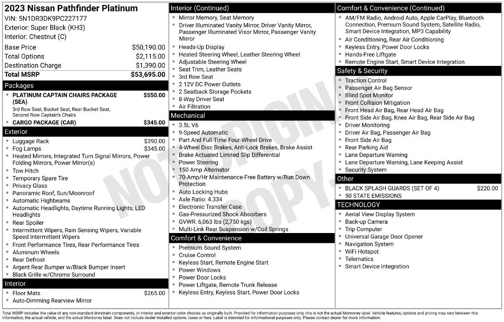 Certified 2023 Nissan Pathfinder Platinum AWD/4WD image 52