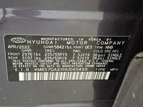 Certified 2022 Hyundai Santa Fe Limited w/ Cargo Package AWD/4WD image 33