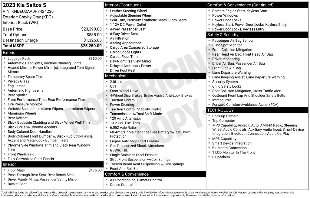 Used 2023 Kia Seltos S FWD image 9