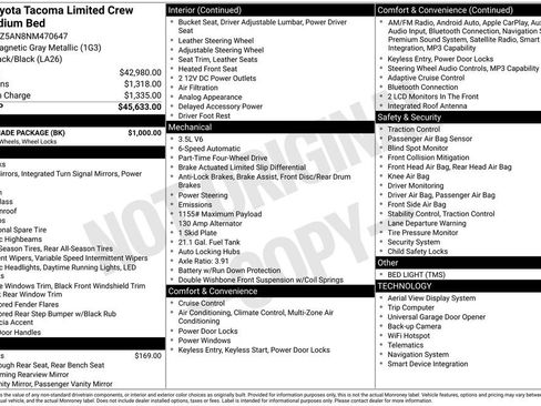 Used 2022 Toyota Tacoma Limited w/ Nightshade Package AWD/4WD image 14