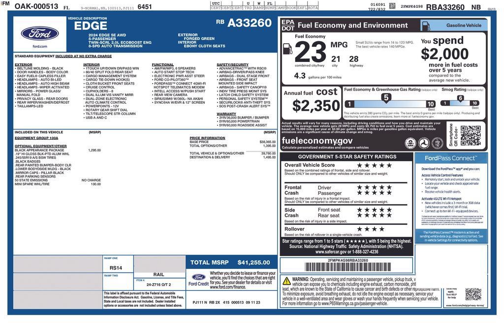 Used 2024 Ford Edge SE w/ Black Appearance Package AWD/4WD image 9