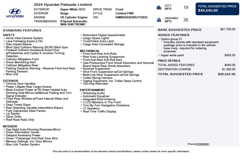 Used 2024 Hyundai Palisade Limited FWD image 3