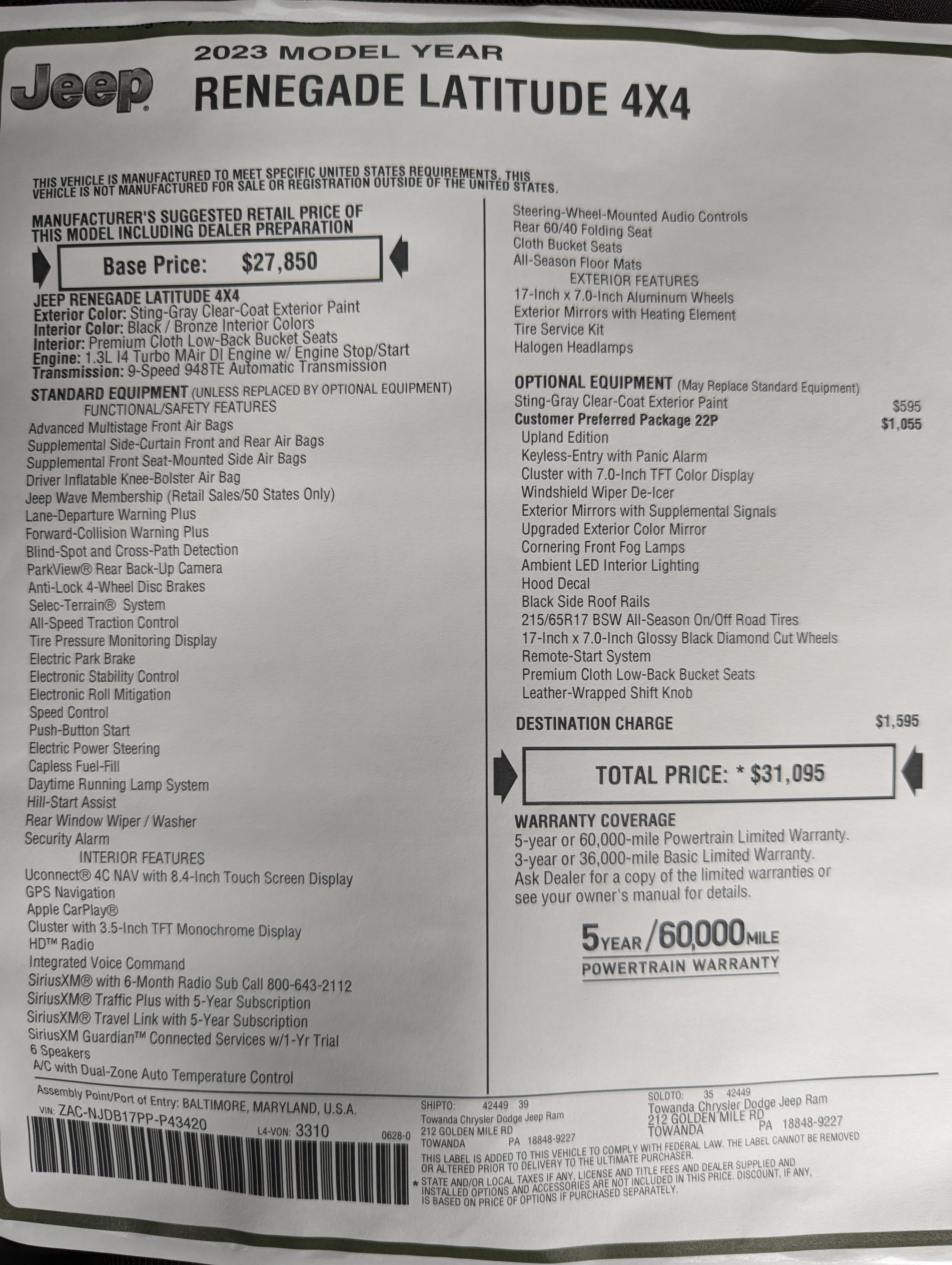 Used 2023 Jeep Renegade Latitude AWD/4WD image 22