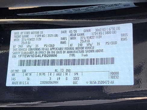 Used 2020 Ford F150 Limited w/ Trailer Tow Package image 34