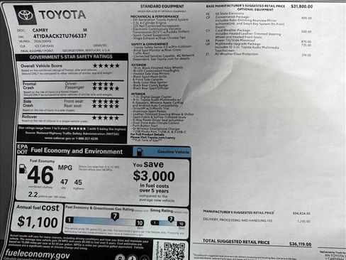 New 2026 Toyota Camry SE FWD image 25