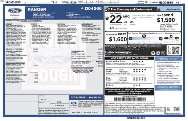 Certified 2022 Ford Ranger Lariat w/ Equipment Group 501A High AWD/4WD image 7