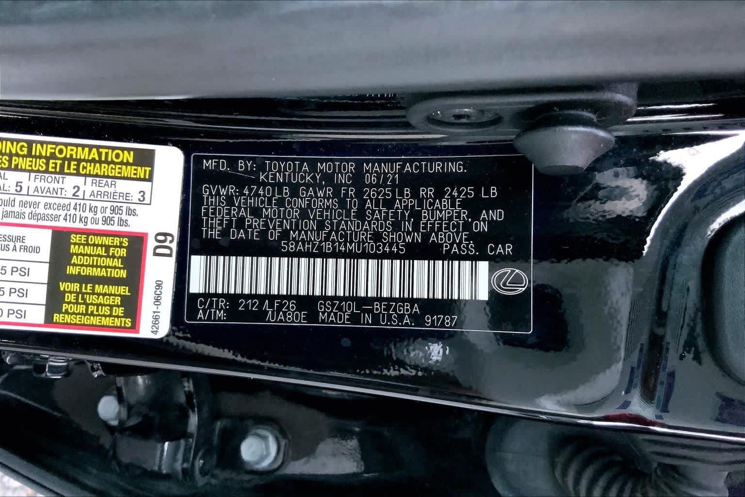 Used 2021 Lexus ES 350 F Sport w/ Special Edition FWD image 33
