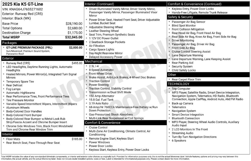 Used 2025 Kia K5 GT-Line w/ GT-Line Premium Package FWD image 38
