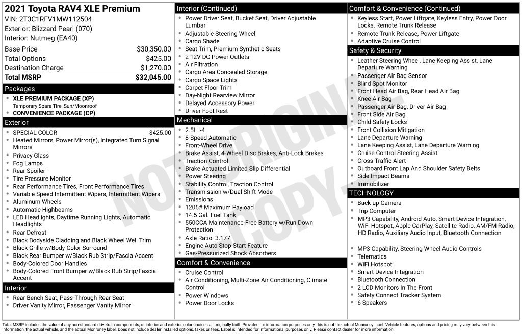 Used 2021 Toyota RAV4 XLE Premium FWD image 20