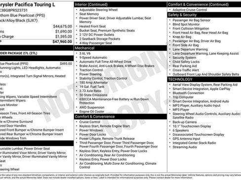 Used 2023 Chrysler Pacifica Touring-L AWD/4WD image 6