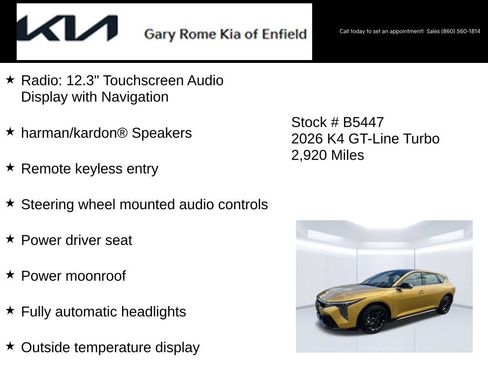Certified 2026 Kia K4 GT-Line Turbo FWD image 14